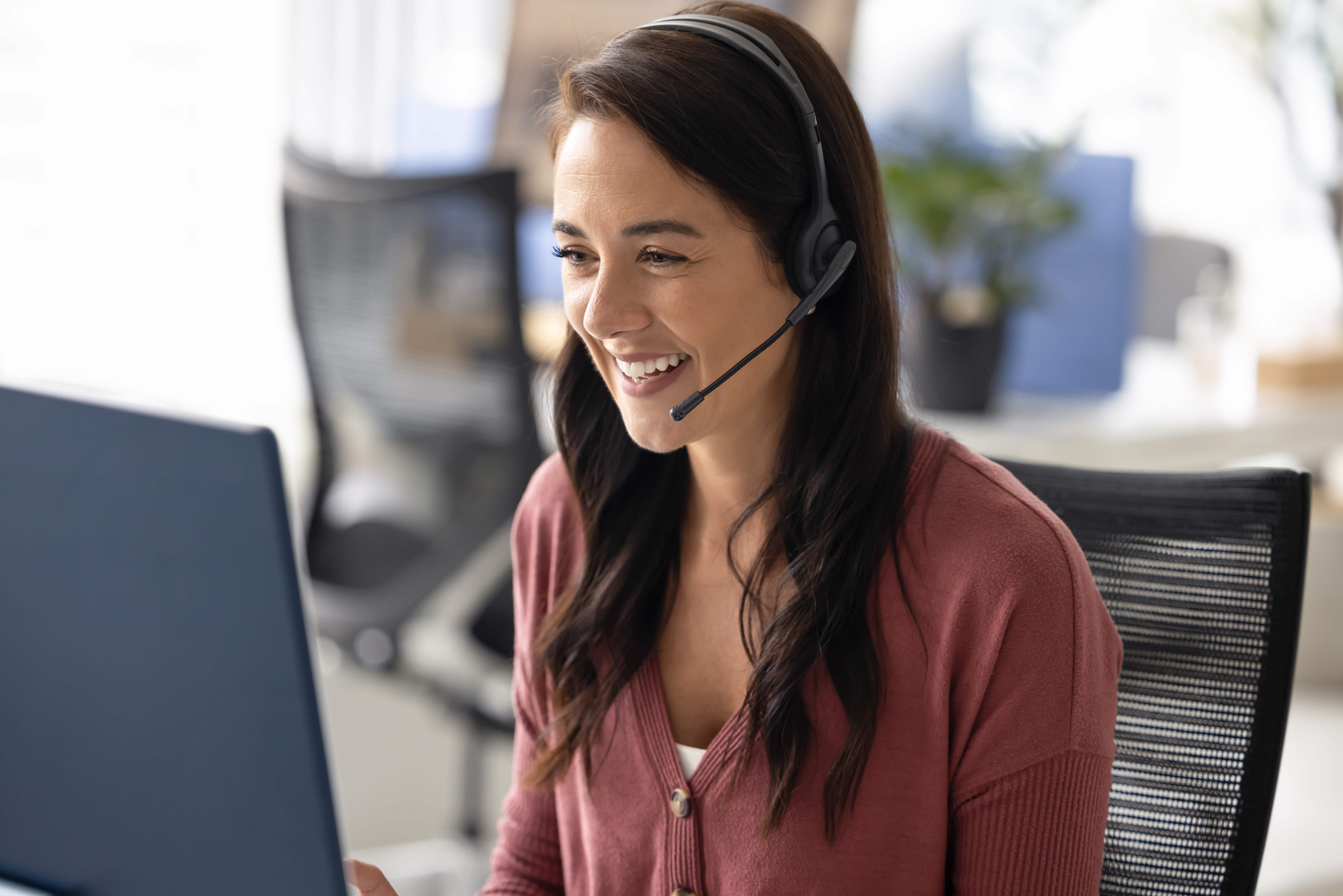 Pulse MSP support technician on a headset